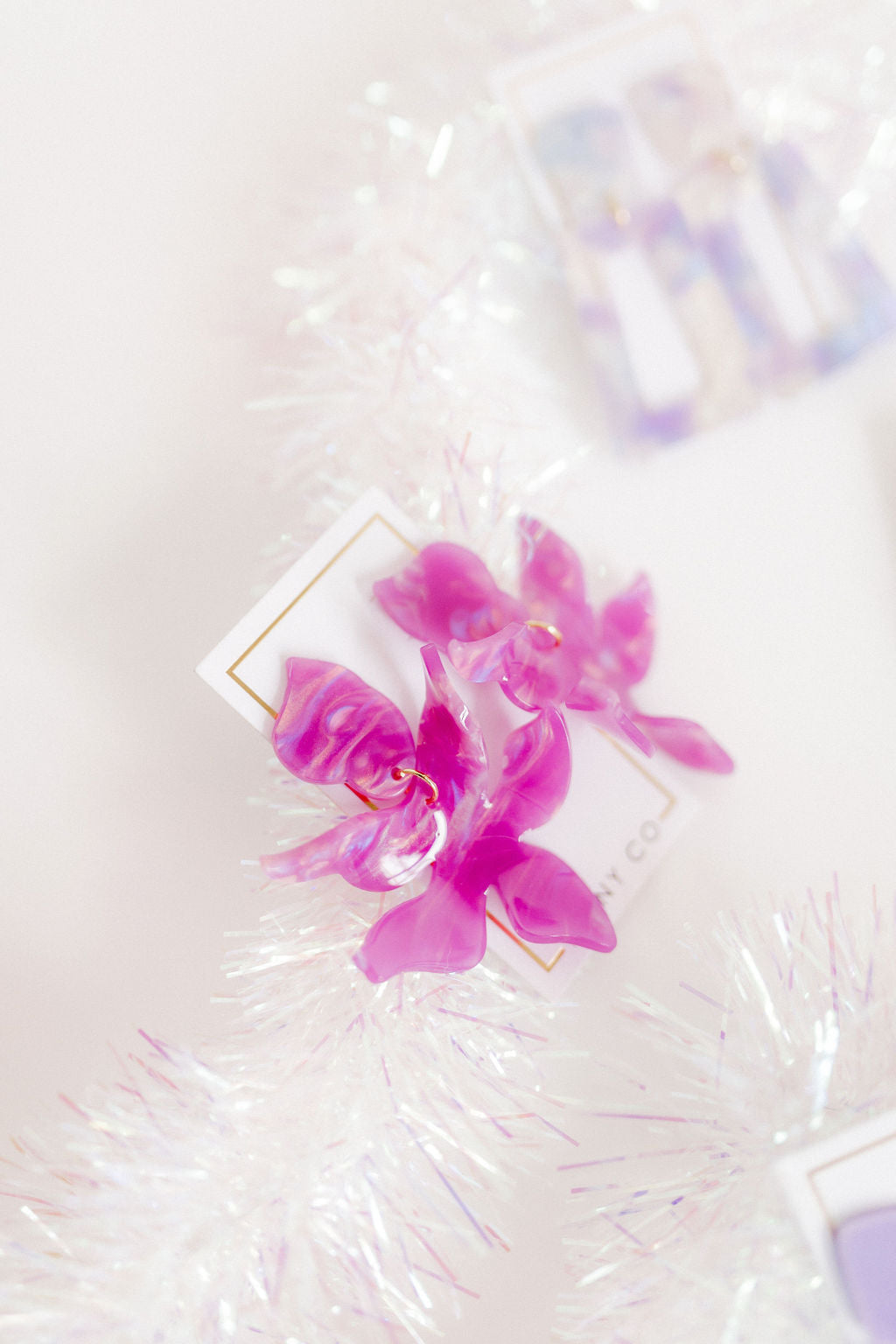 Flora Statement Earrings - Orchid Purple