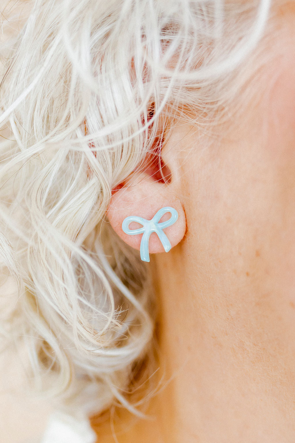 Kylie Bow Earrings - Dahlia Blue