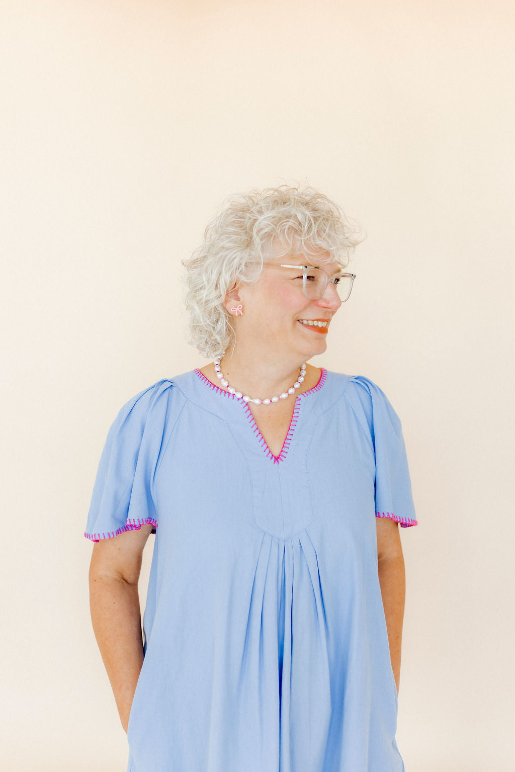 Necklace - Maris Pearl Pink Multi