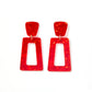 Kennedy Statement Earrings - Pearlized Red