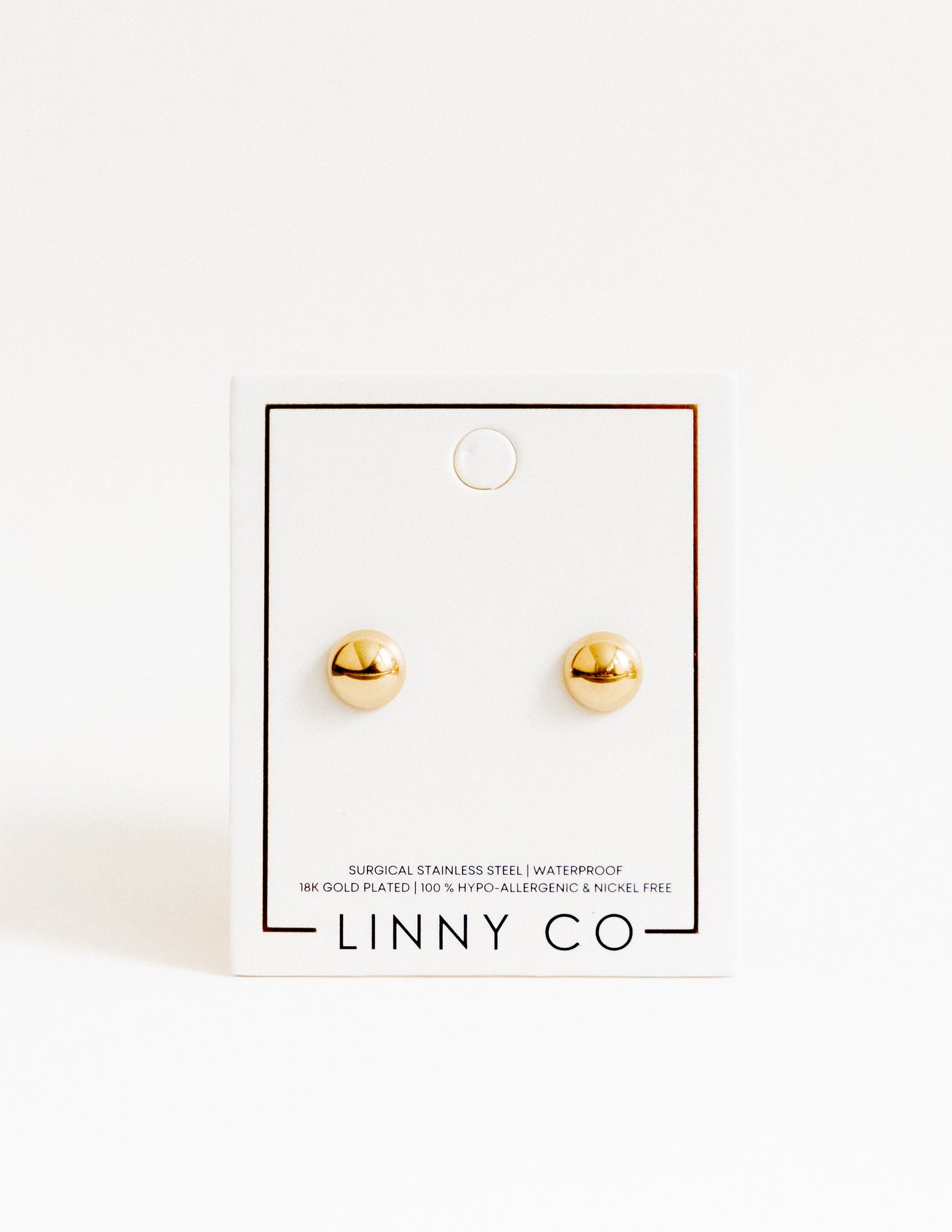 Screwback Stud Earrings - Vera Round 8mm