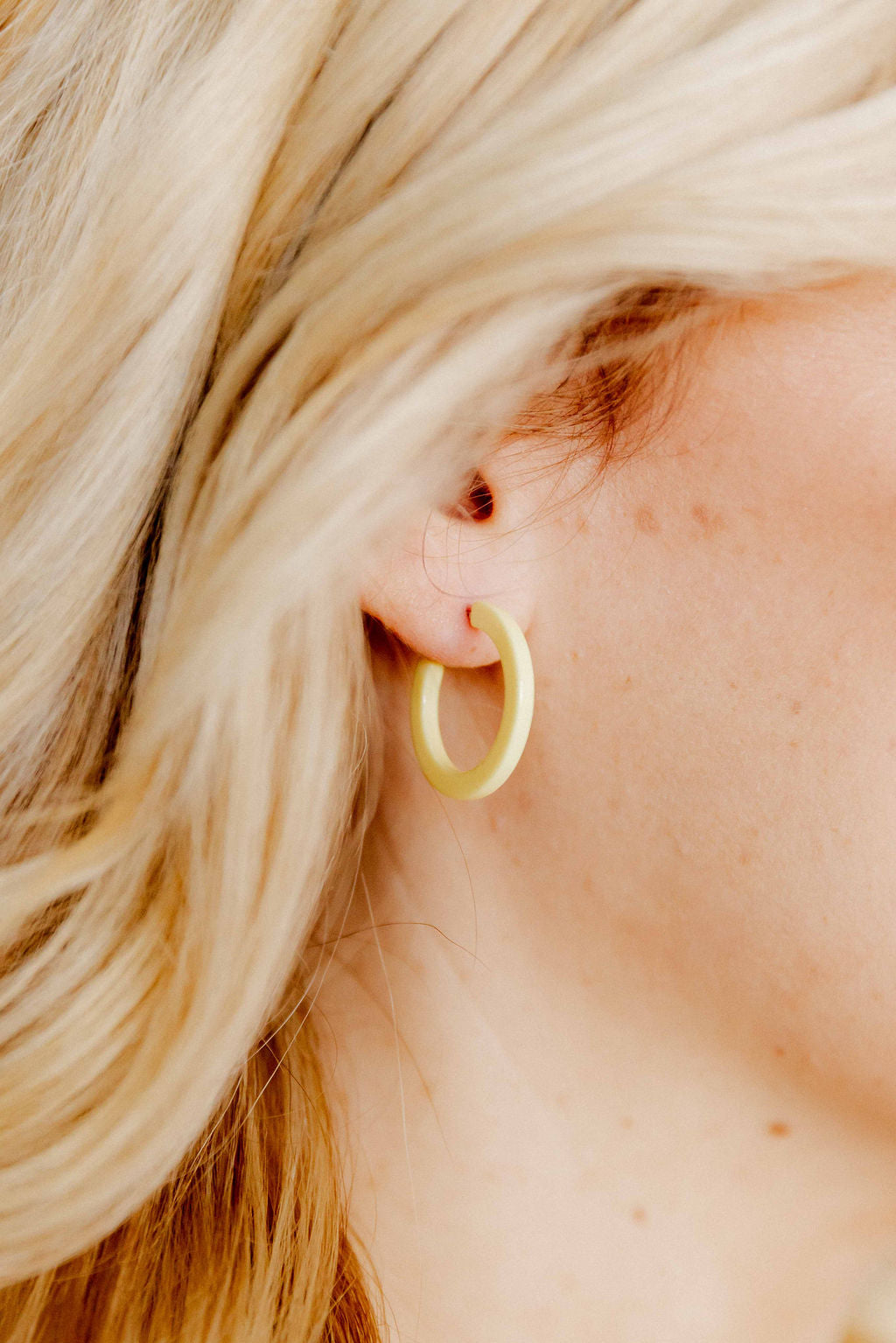 Holly Mini Hoop Earrings - Buttercup Yellow
