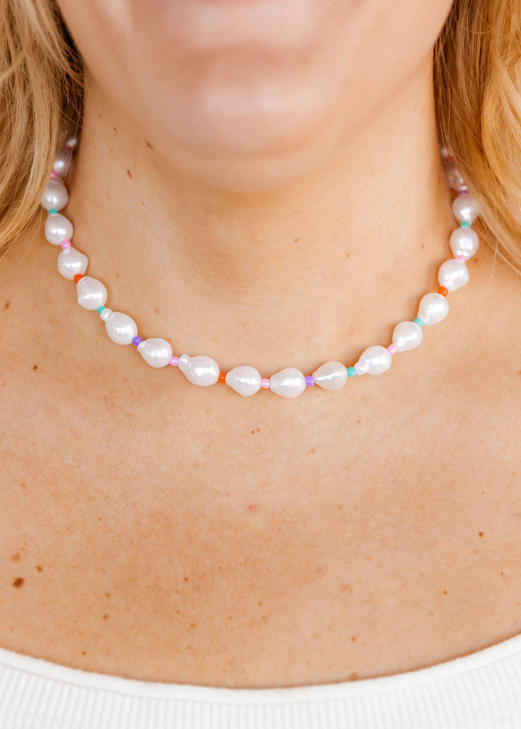Necklace - Maris Pearl Multi Color