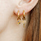 Huggie Charm Earrings - Lock and Key Gold