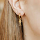 Huggie Charm Earrings - Lock and Key Gold