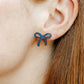 Kylie Bow Earrings - Navy