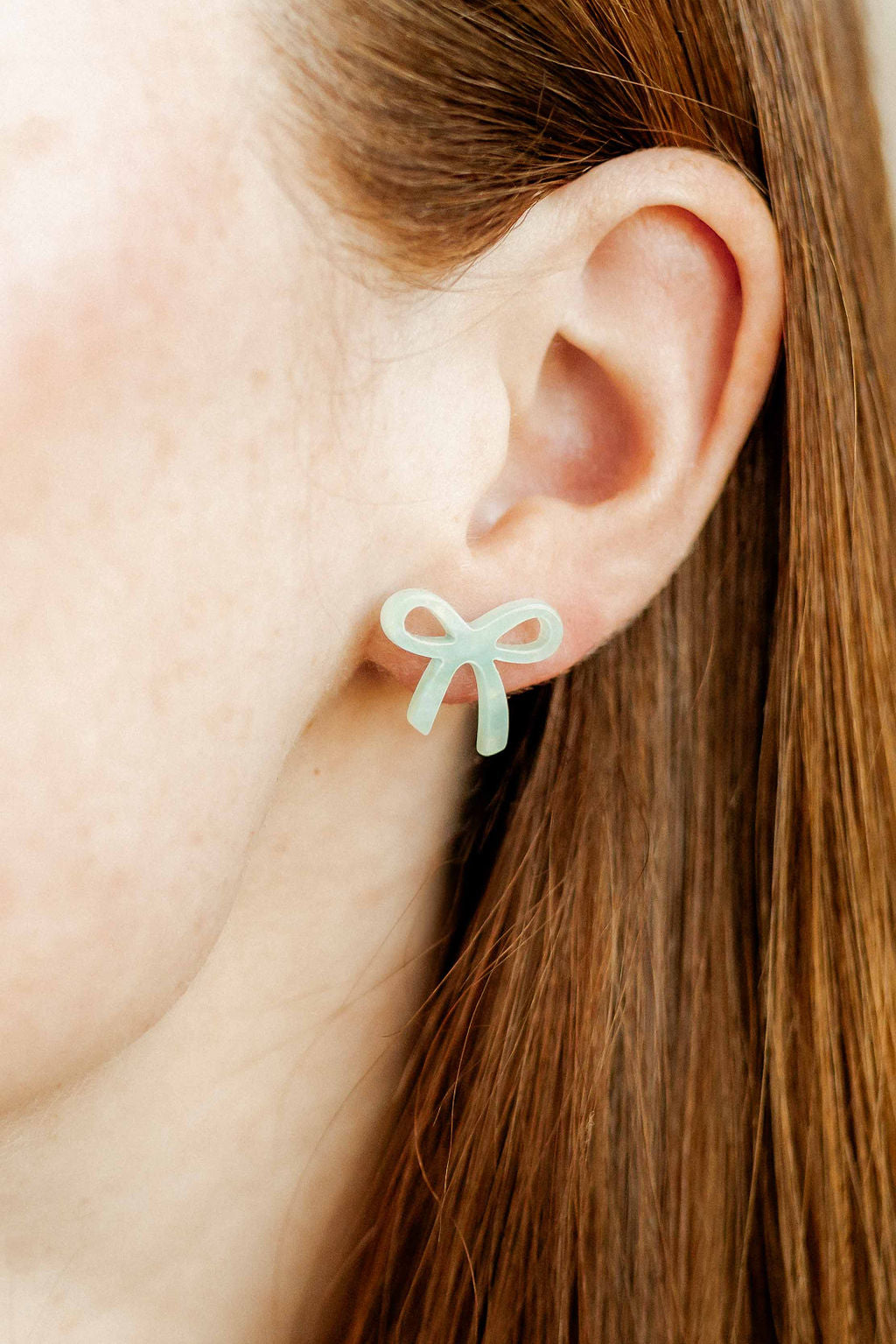 Kylie Bow Earrings - Dahlia Blue