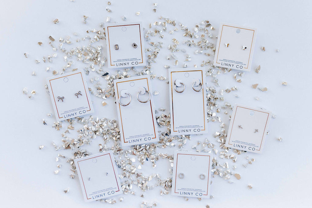 Screwback Stud Earrings - Madison Silver