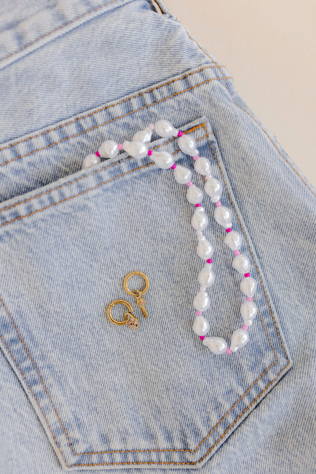 Necklace - Maris Pearl Pink Multi