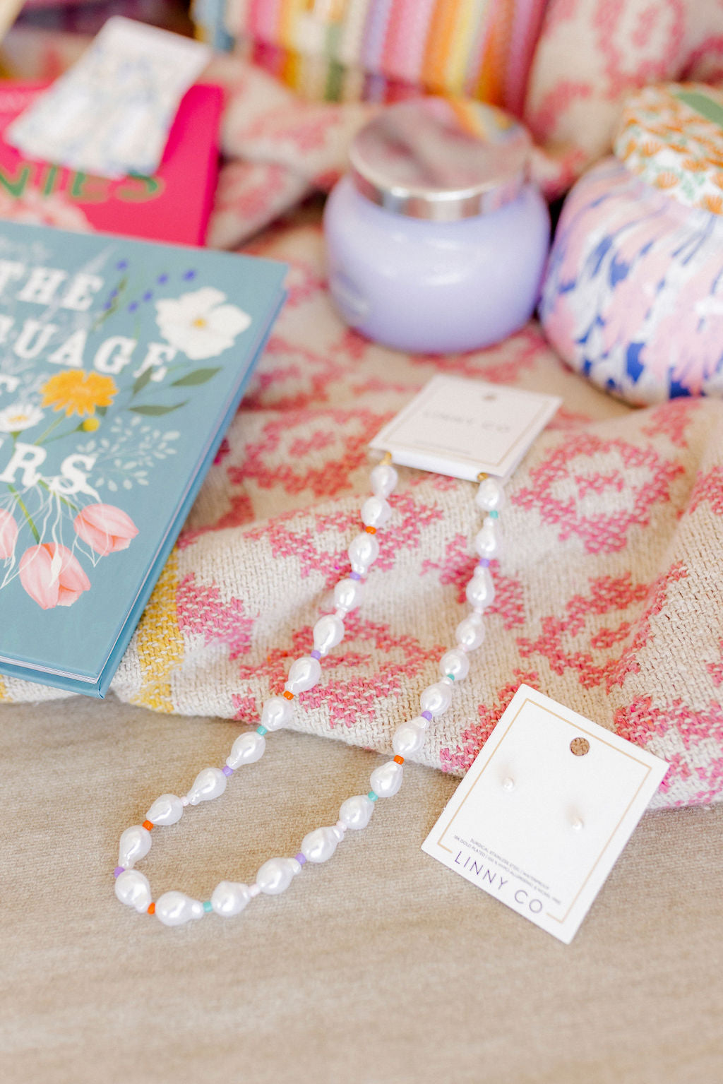 Necklace - Maris Pearl Pink Multi
