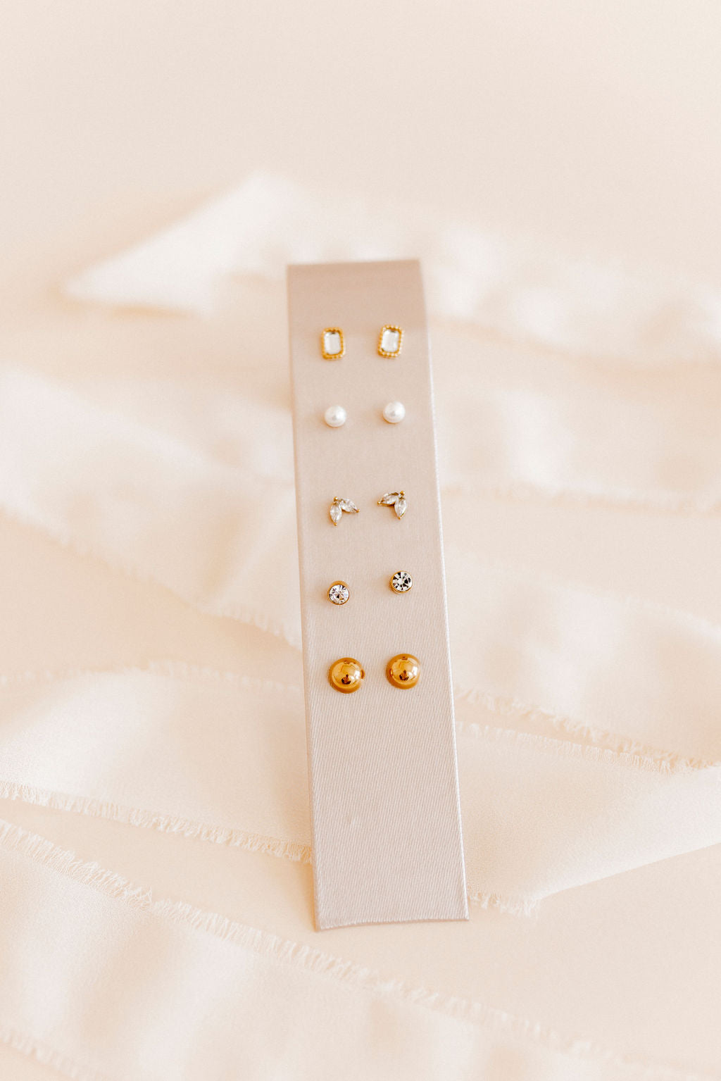 Screwback Stud Earrings - Madison Gold Clear