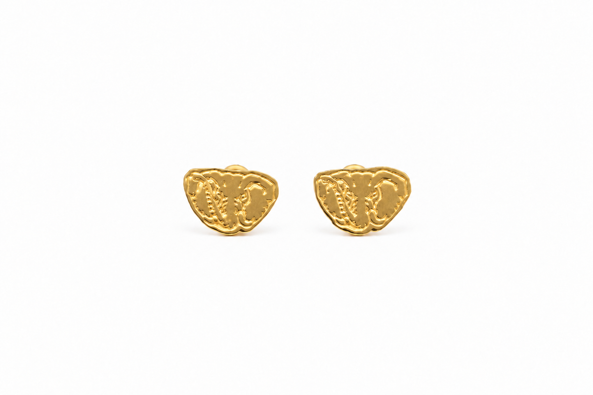 Screwback Stud Earrings - Alabama Crimson Tide Elephant Mascot Gold - Shop LINNY CO