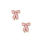 Screwback Stud Earrings - Conley Pink Bow
