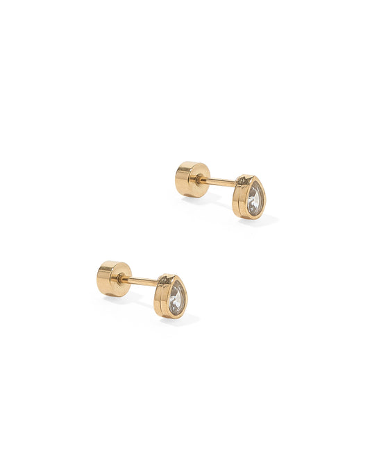 Screwback Stud Earrings - Paloma Pear Gold