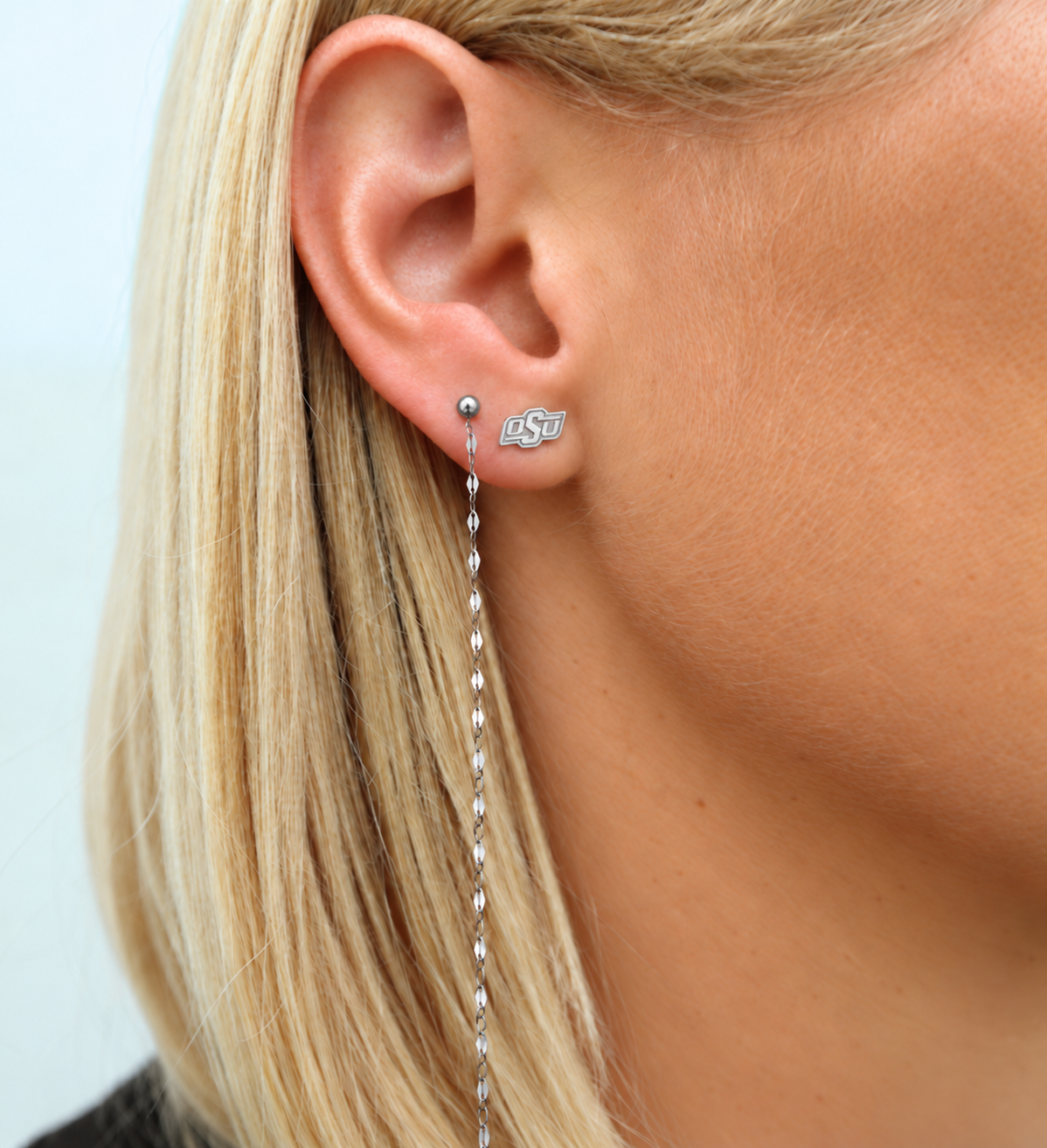 Screwback Stud Earrings - Oklahoma State Logo Silver - Shop LINNY CO