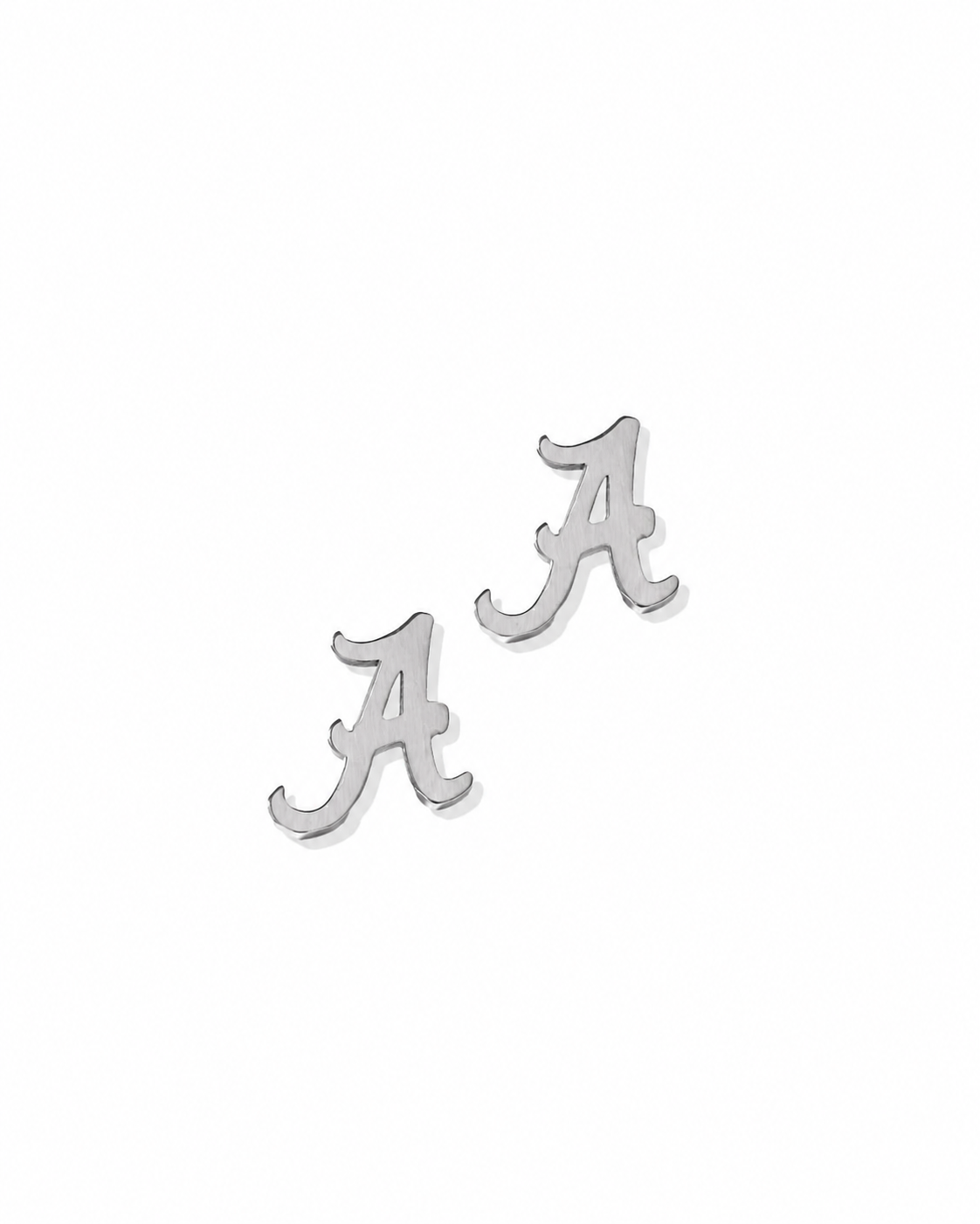 Screwback Stud Earrings - Alabama Crimson Tide Script A Silver - Shop LINNY CO