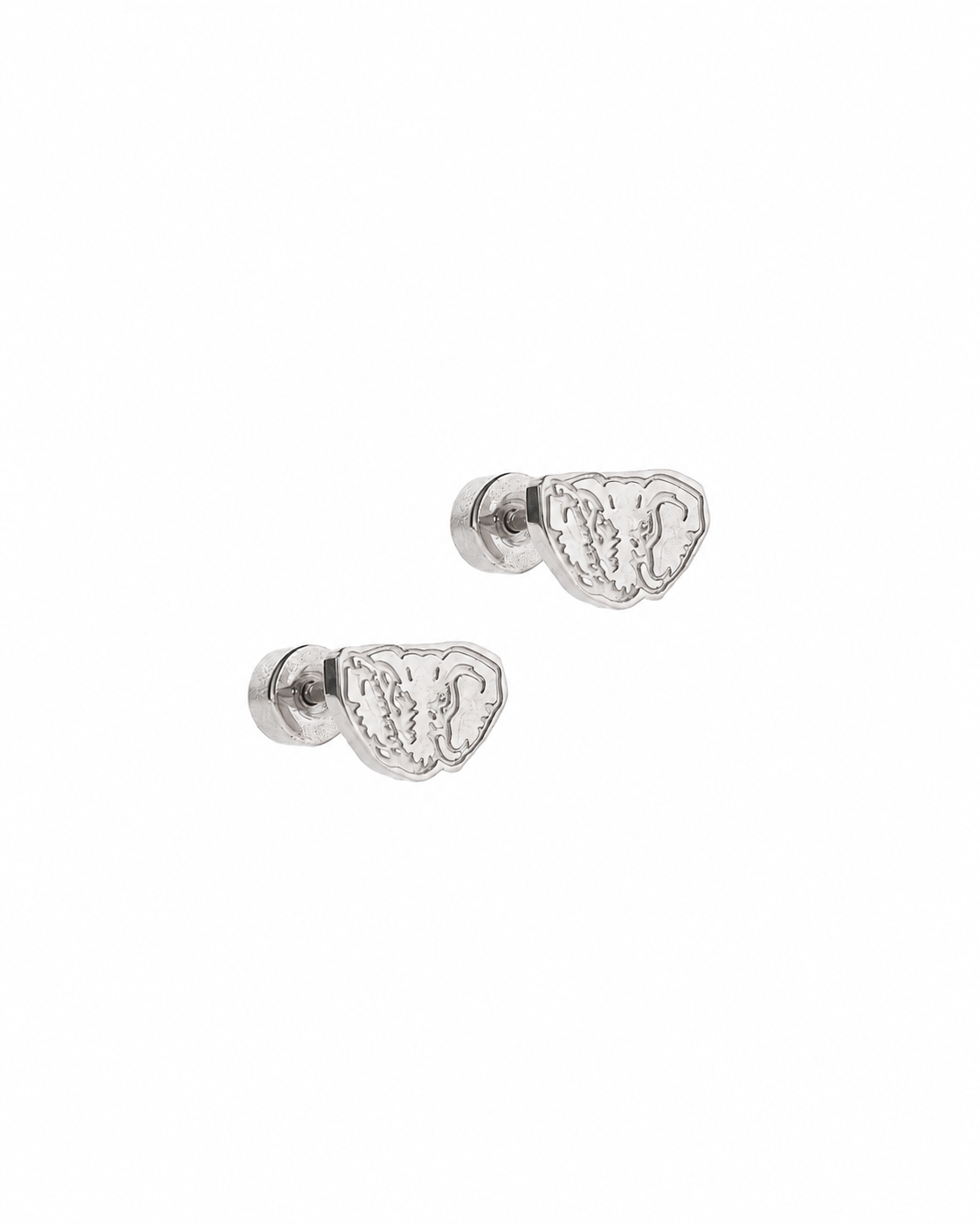 Screwback Stud Earrings - Alabama Crimson Tide Elephant Mascot Silver - Shop LINNY CO
