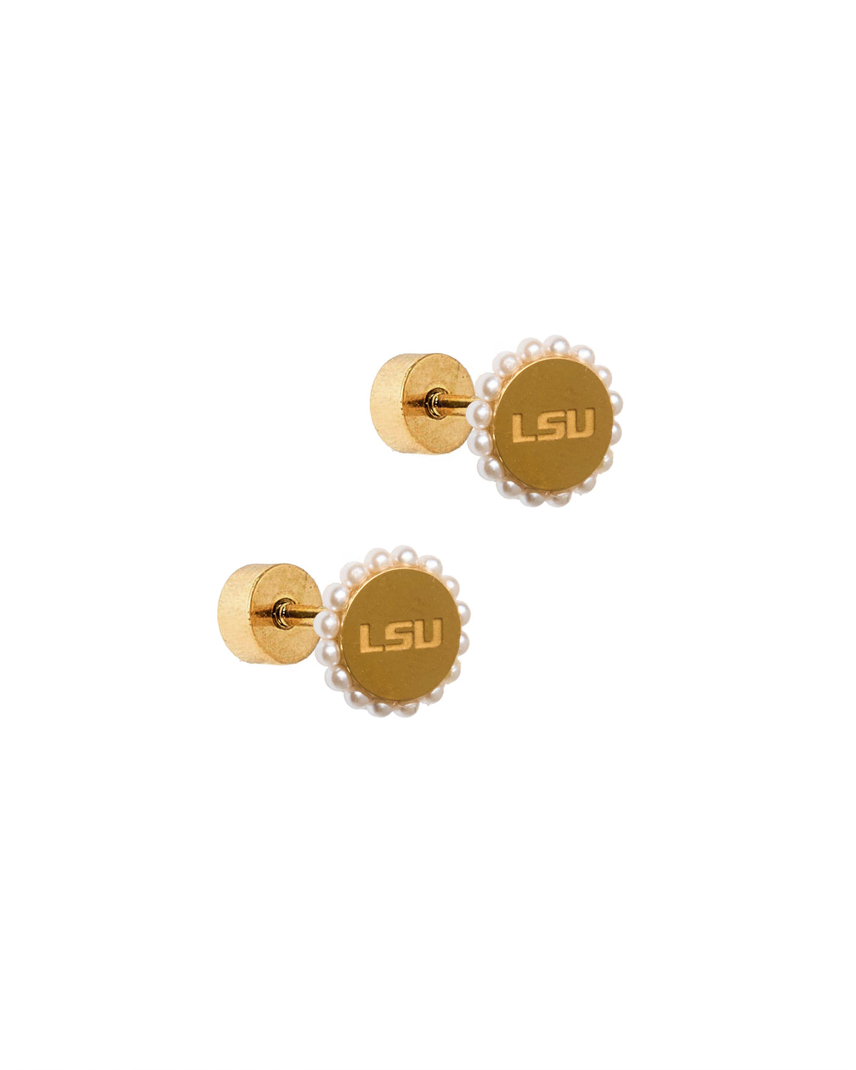 Screwback Stud Earrings - LSU Alice Gold - Shop LINNY CO