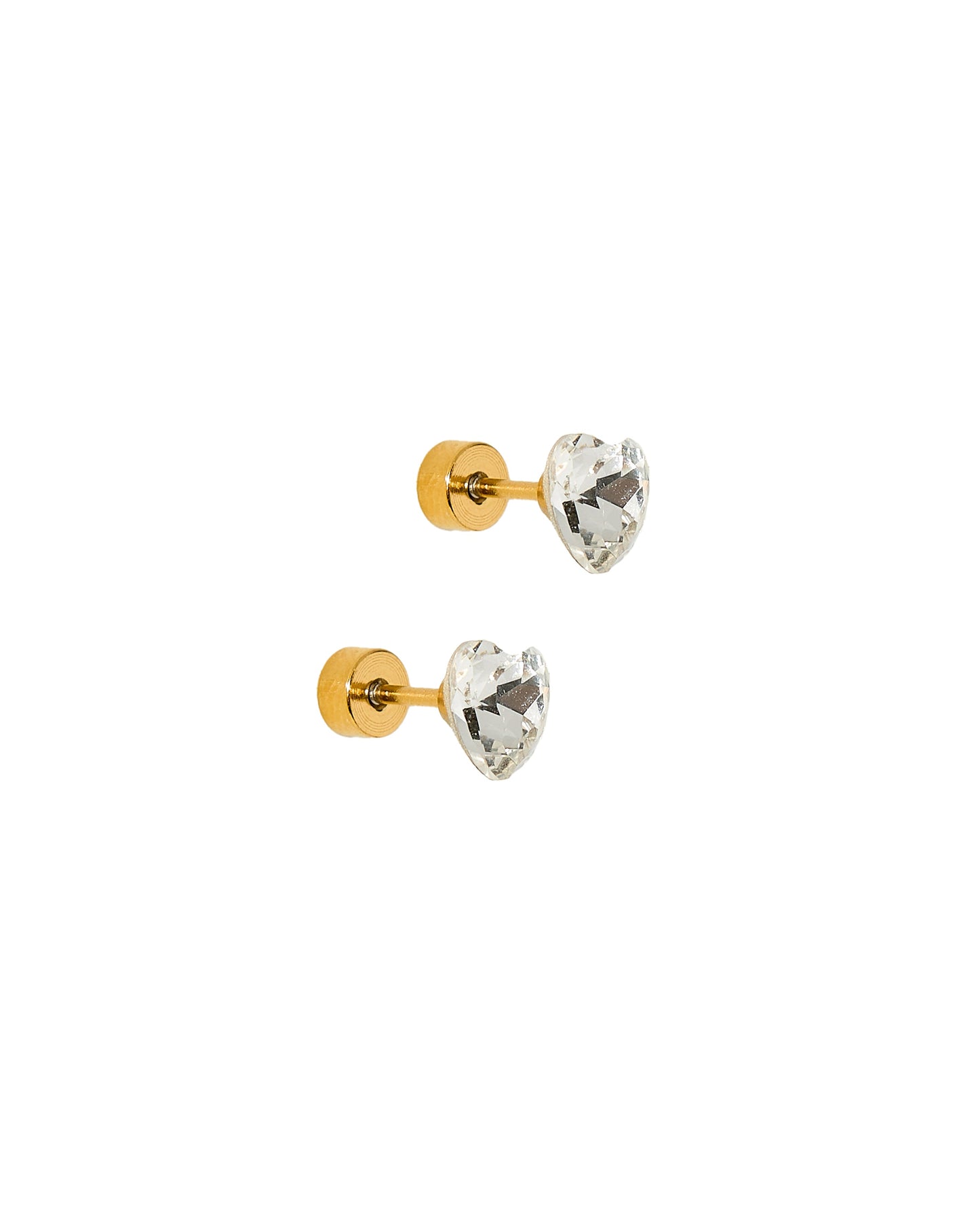 Screwback Stud Earrings Lux - Candy Heart Clear