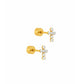 Screwback Stud Earrings - Clara Cross Pearl