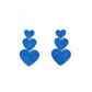 Penny Heart Statement Earrings - Denim