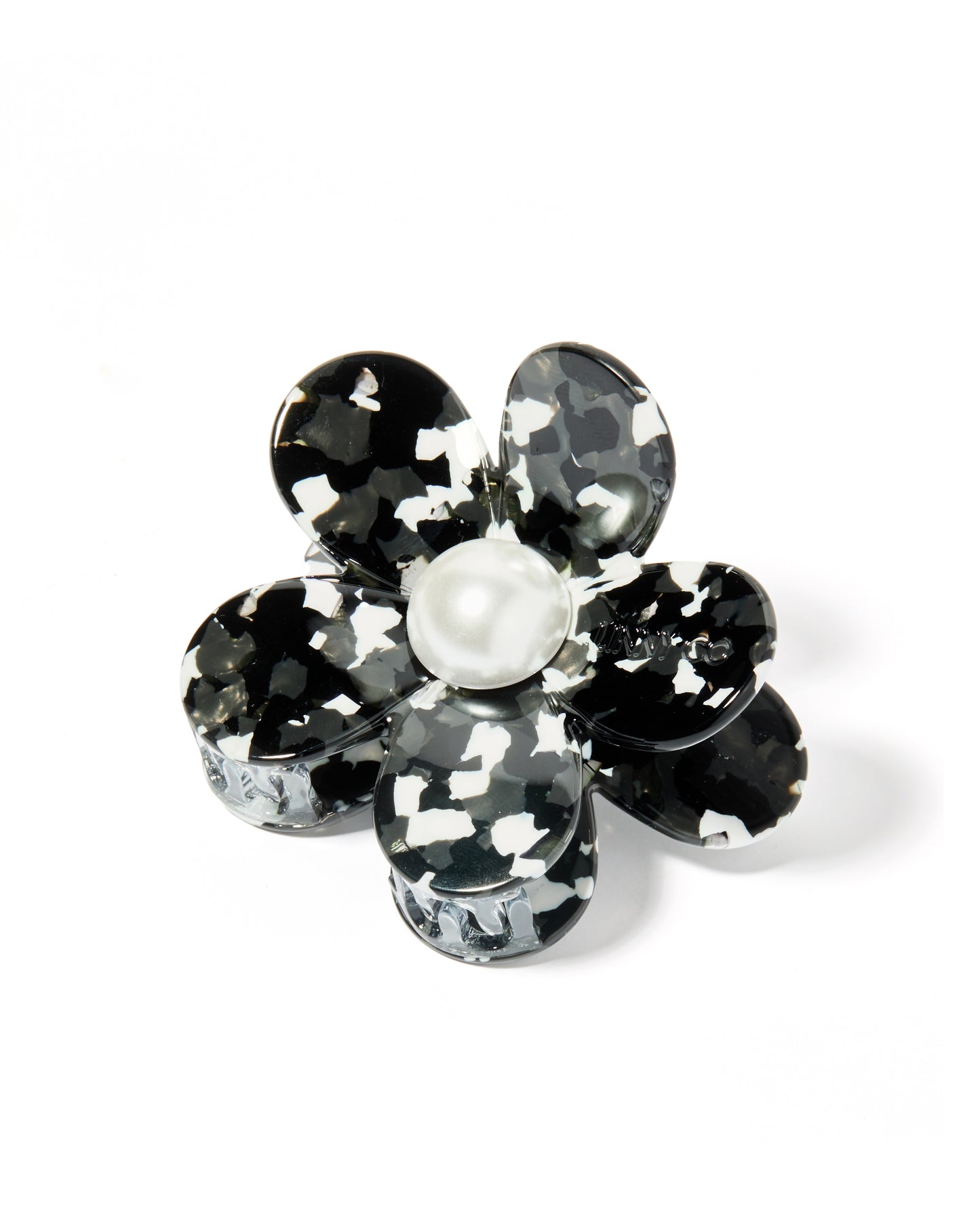 Hair Clip - Gigi Black and White with Pearl Center