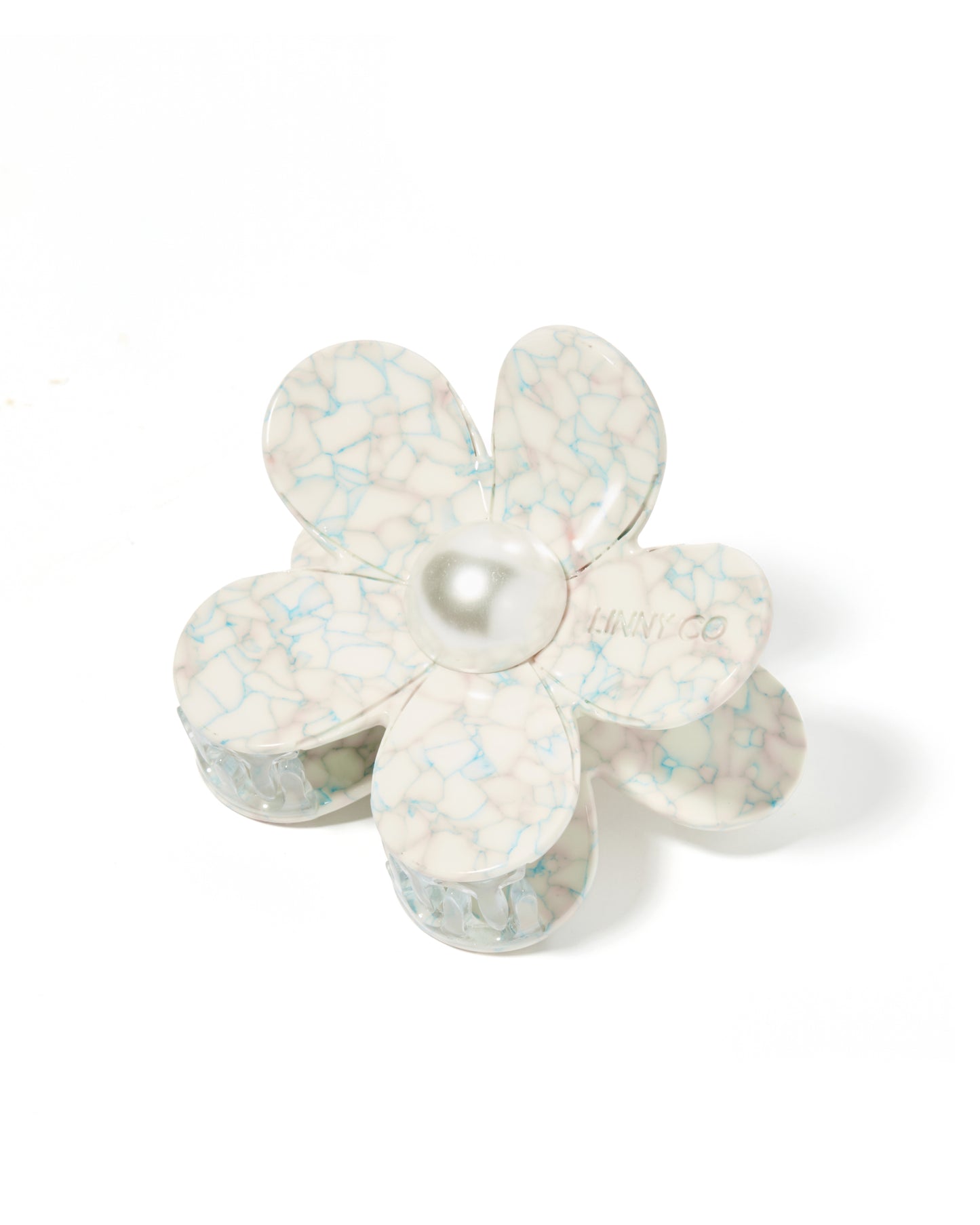 Hair Clip - Gigi Coral Seas with Pearl Center