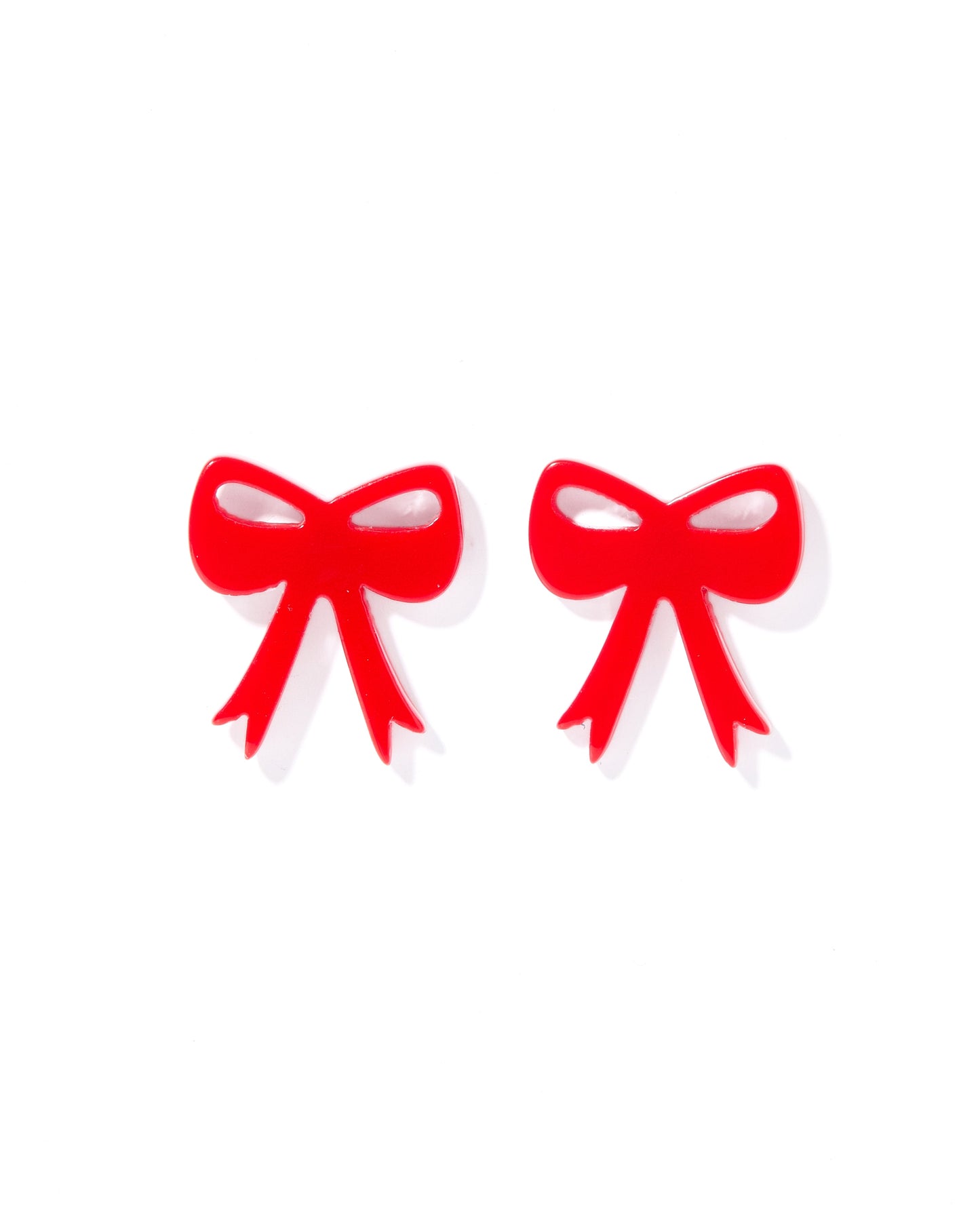 Sophia Bow Earrings - True Red