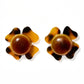 Amelia Flower Earrings - Brown Tortoise