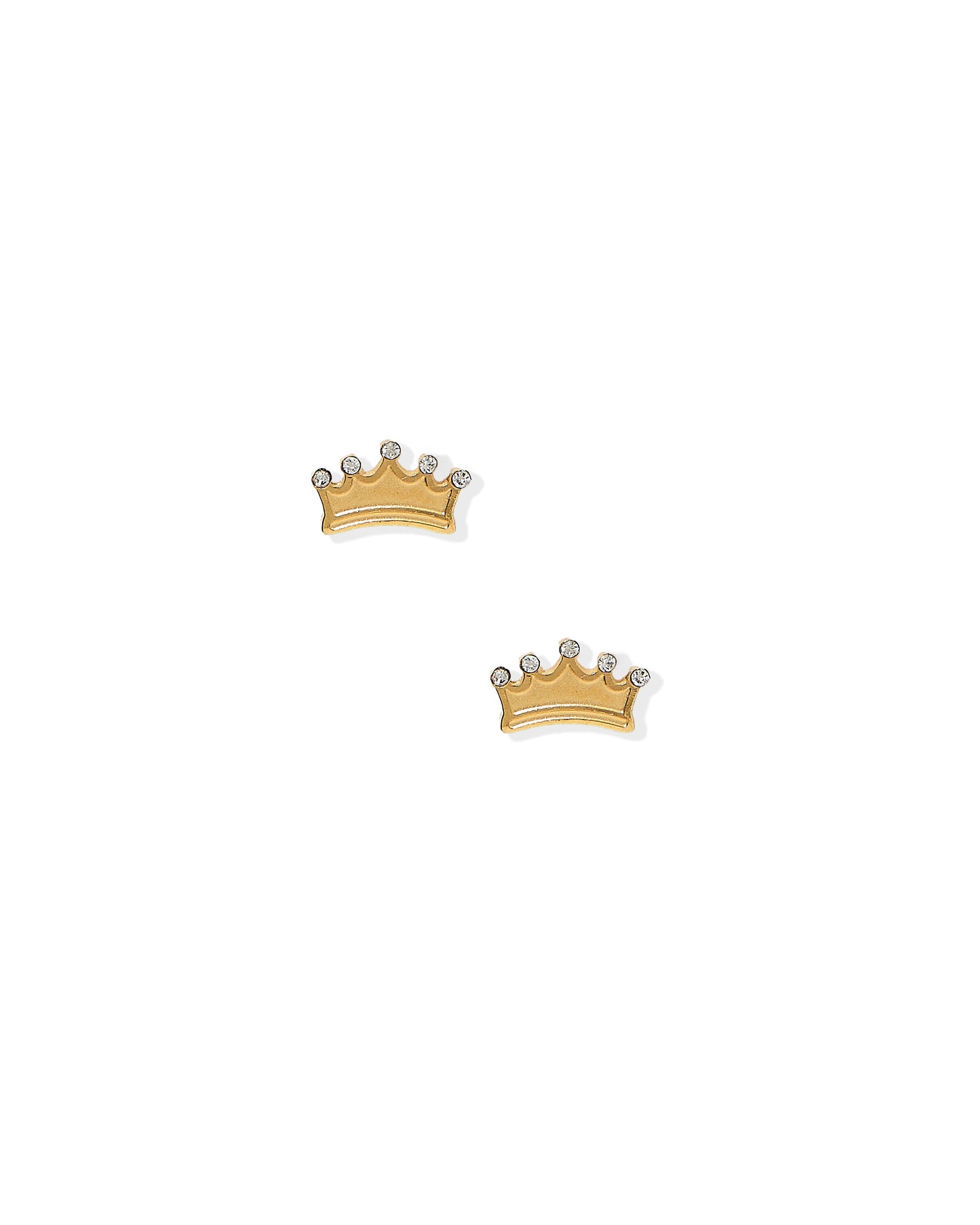 Screwback Stud Earrings - Crown Gold