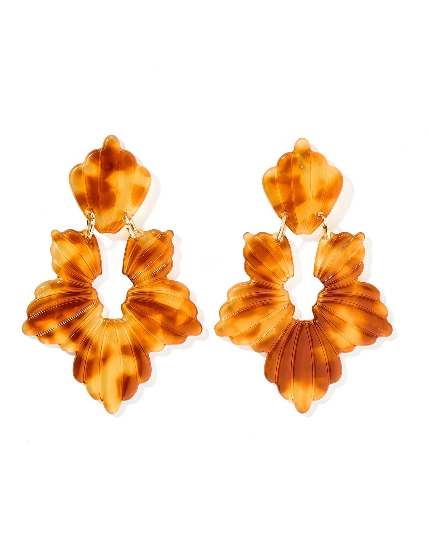 Michelle Statement Earrings - Caramel