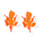 Flora Statement Earrings - Metallic Orange
