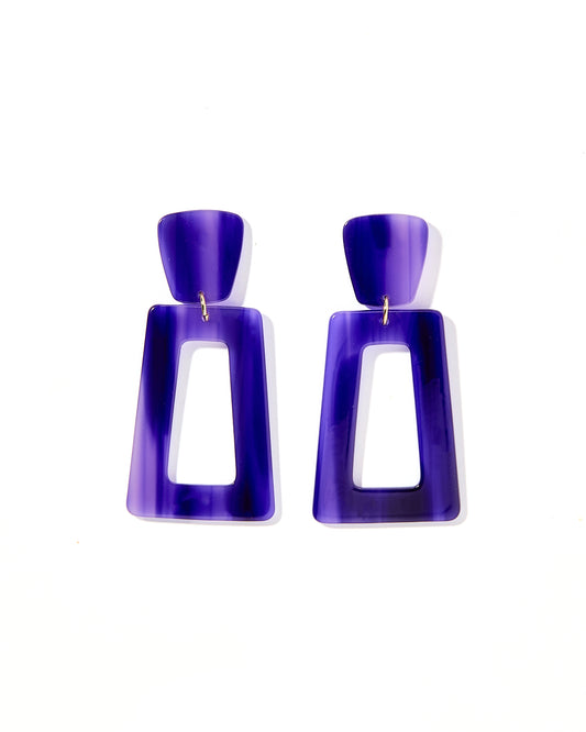 Kennedy Statement Earrings - Purple Amethyst