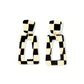Kennedy Statement Earrings - Black Checkered