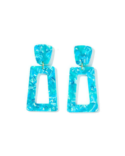 Kennedy Statement Earrings - Atlantis Teal