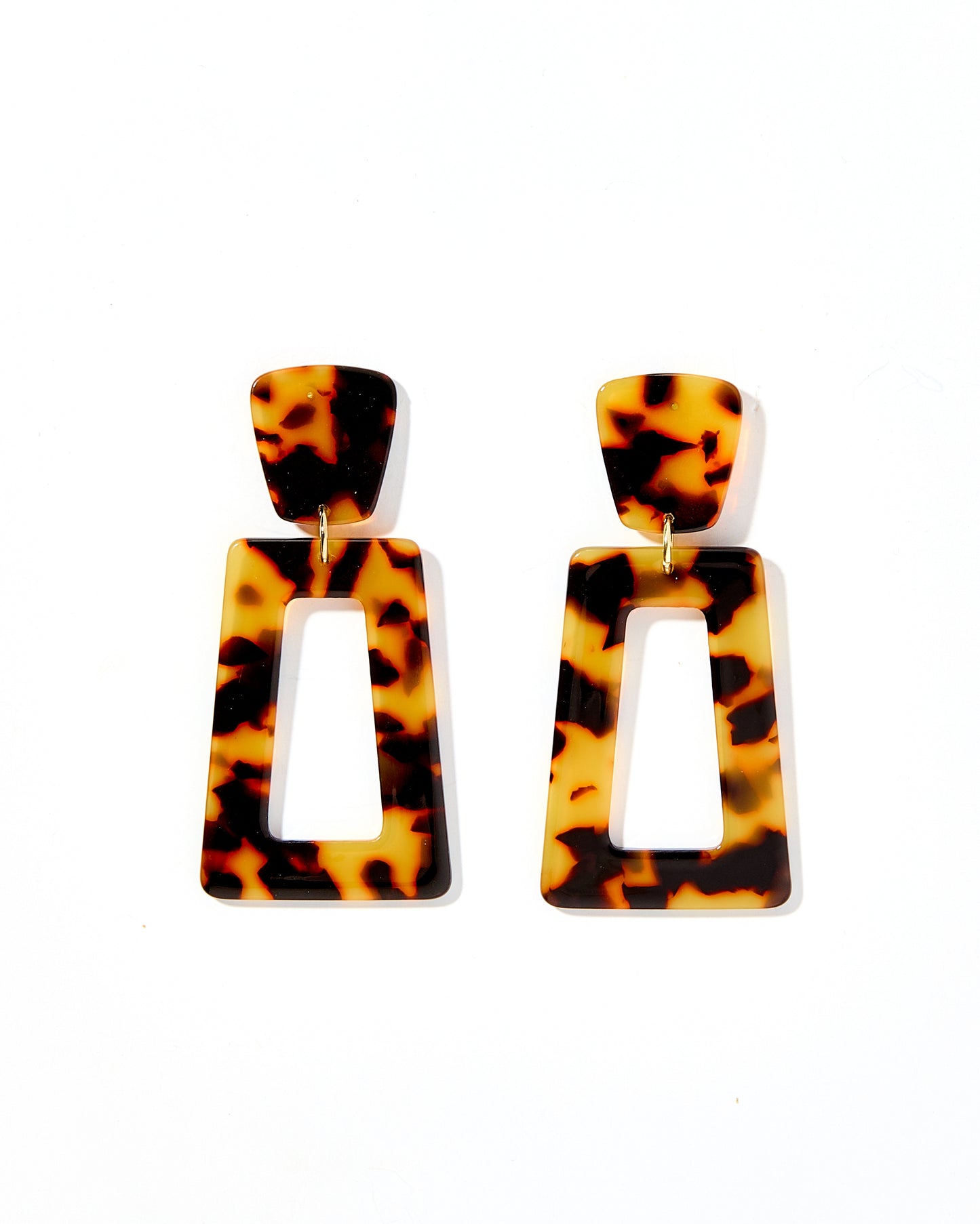 Kennedy Statement Earrings - Brown Tortoise