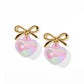Ruthie Bow and Heart Earring - Purple