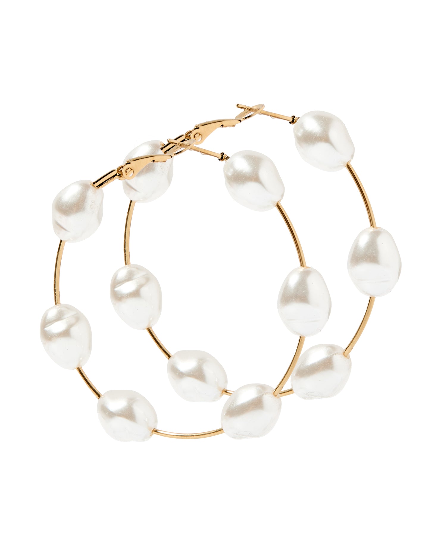 Rachel Pearl Hoop Earrings