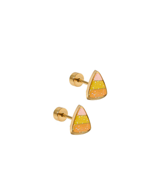 Screwback Stud Earrings - Candy Corn