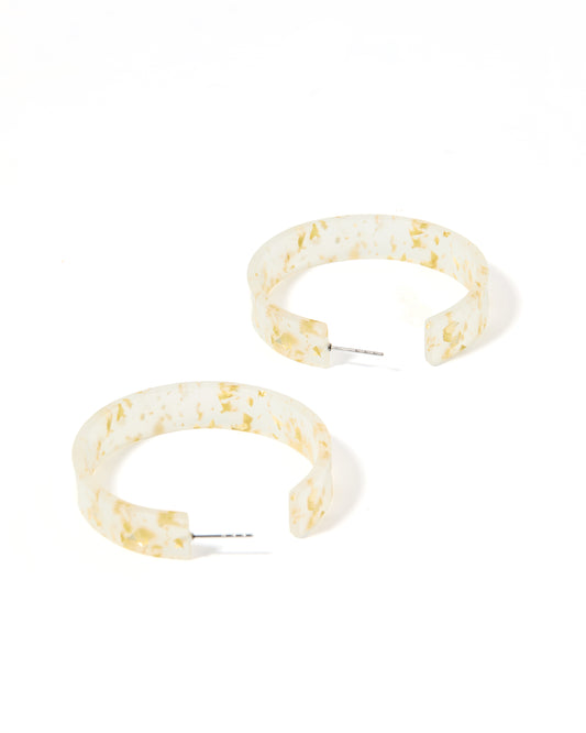 Ashley Medium Hoop Earrings - Gold Confetti