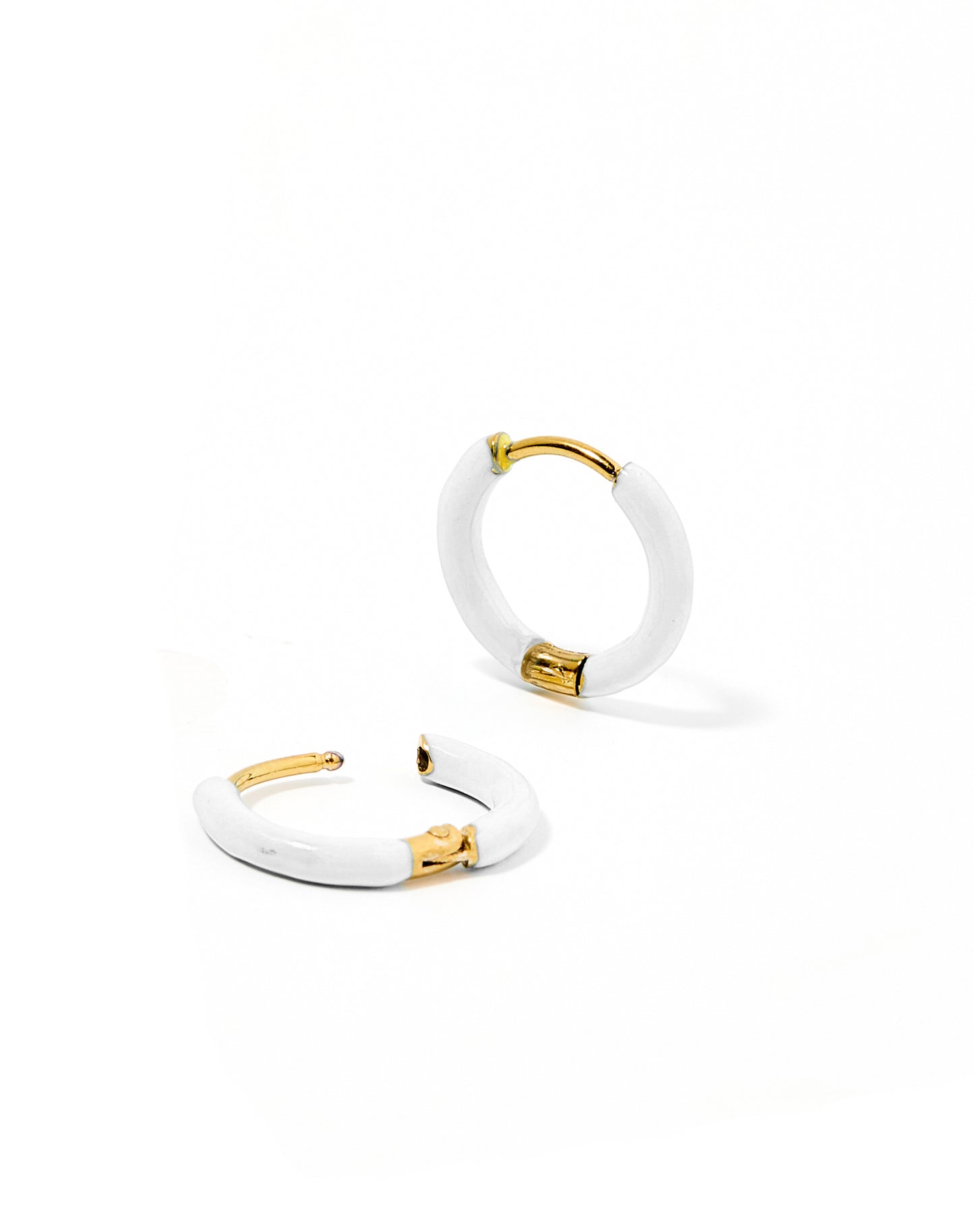 Huggie Earrings - Scarlett Hoop White 10mm