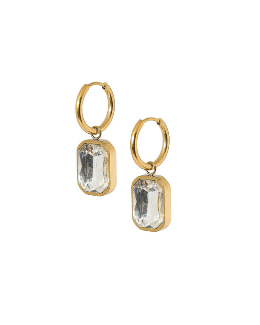 Linny Co Diana Huggie Charm Earring with Stone Charm