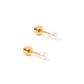 Screwback Stud Earrings - Payton Pearl White 3mm