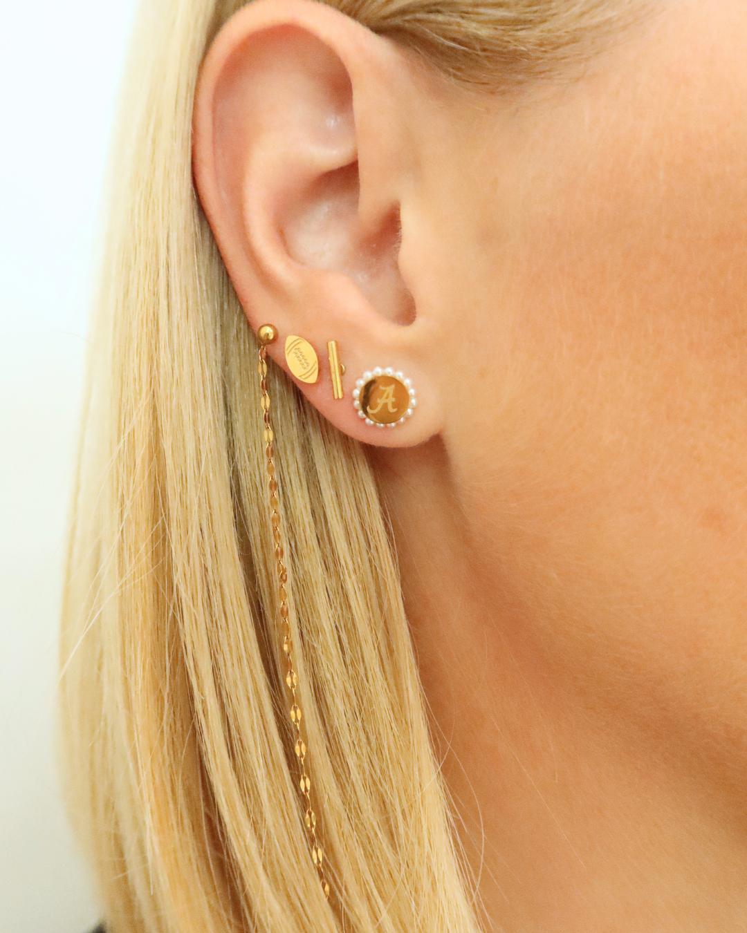 Screwback Stud Earrings - Alabama Crimson Tide Alice Gold - Shop LINNY CO