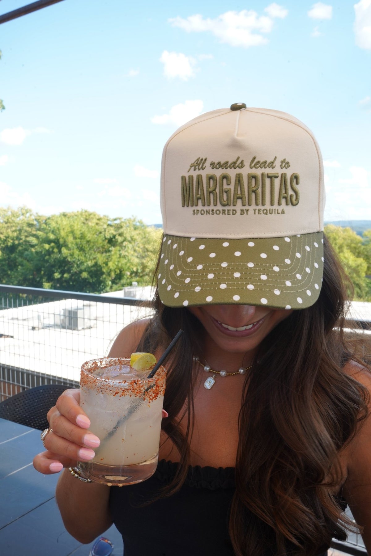 All Roads Lead to Margaritas - Green Polka Dot Trucker Hat - Shop LINNY CO