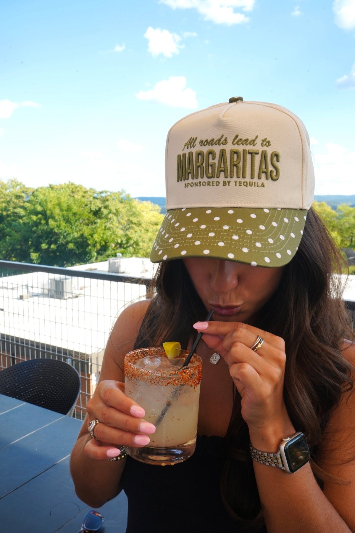 All Roads Lead to Margaritas - Green Polka Dot Trucker Hat - Shop LINNY CO