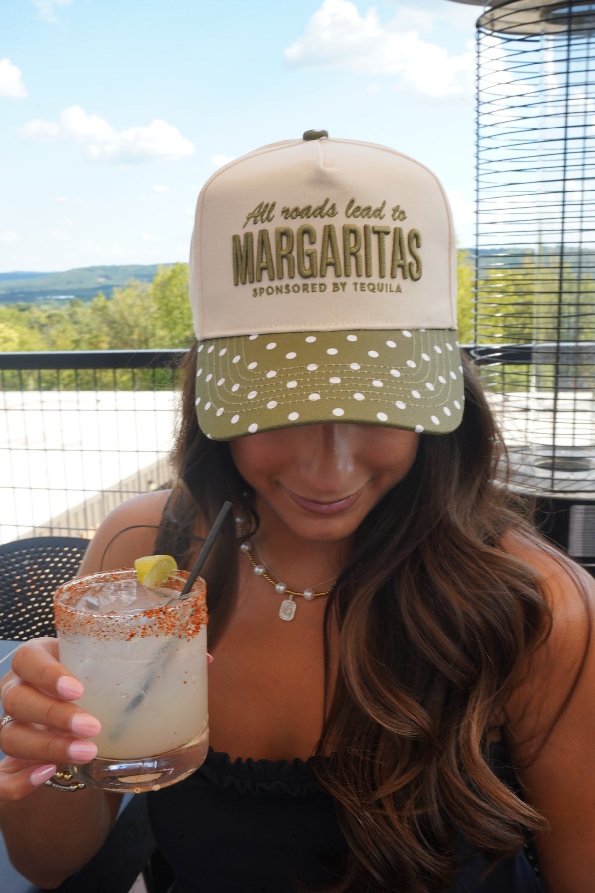 All Roads Lead to Margaritas - Green Polka Dot Trucker Hat - Shop LINNY CO