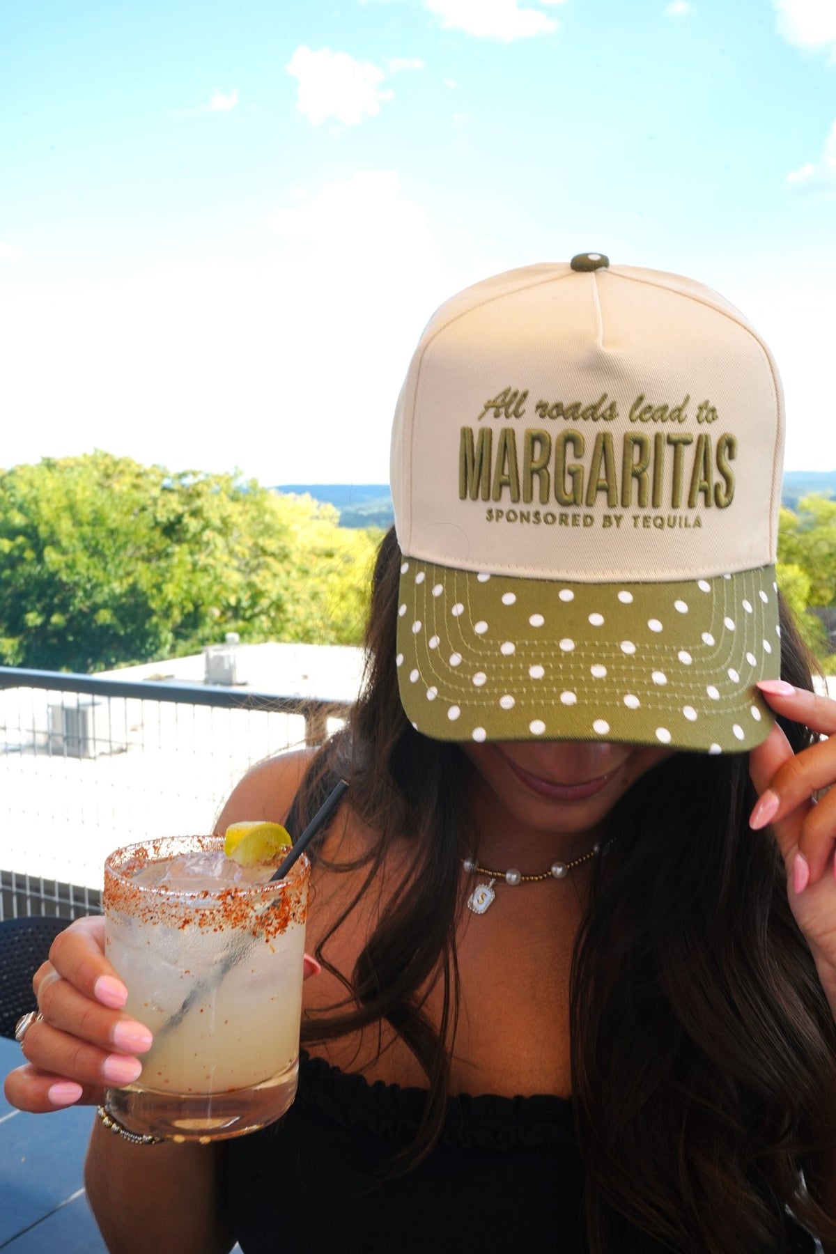 All Roads Lead to Margaritas - Green Polka Dot Trucker Hat - Shop LINNY CO