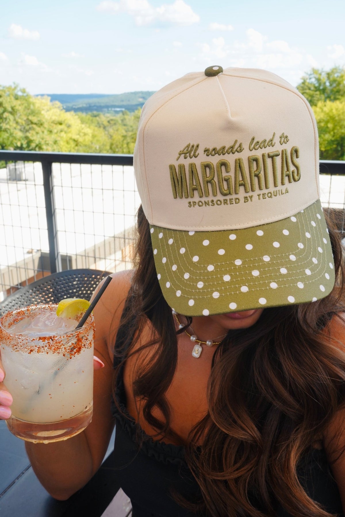All Roads Lead to Margaritas - Green Polka Dot Trucker Hat - Shop LINNY CO