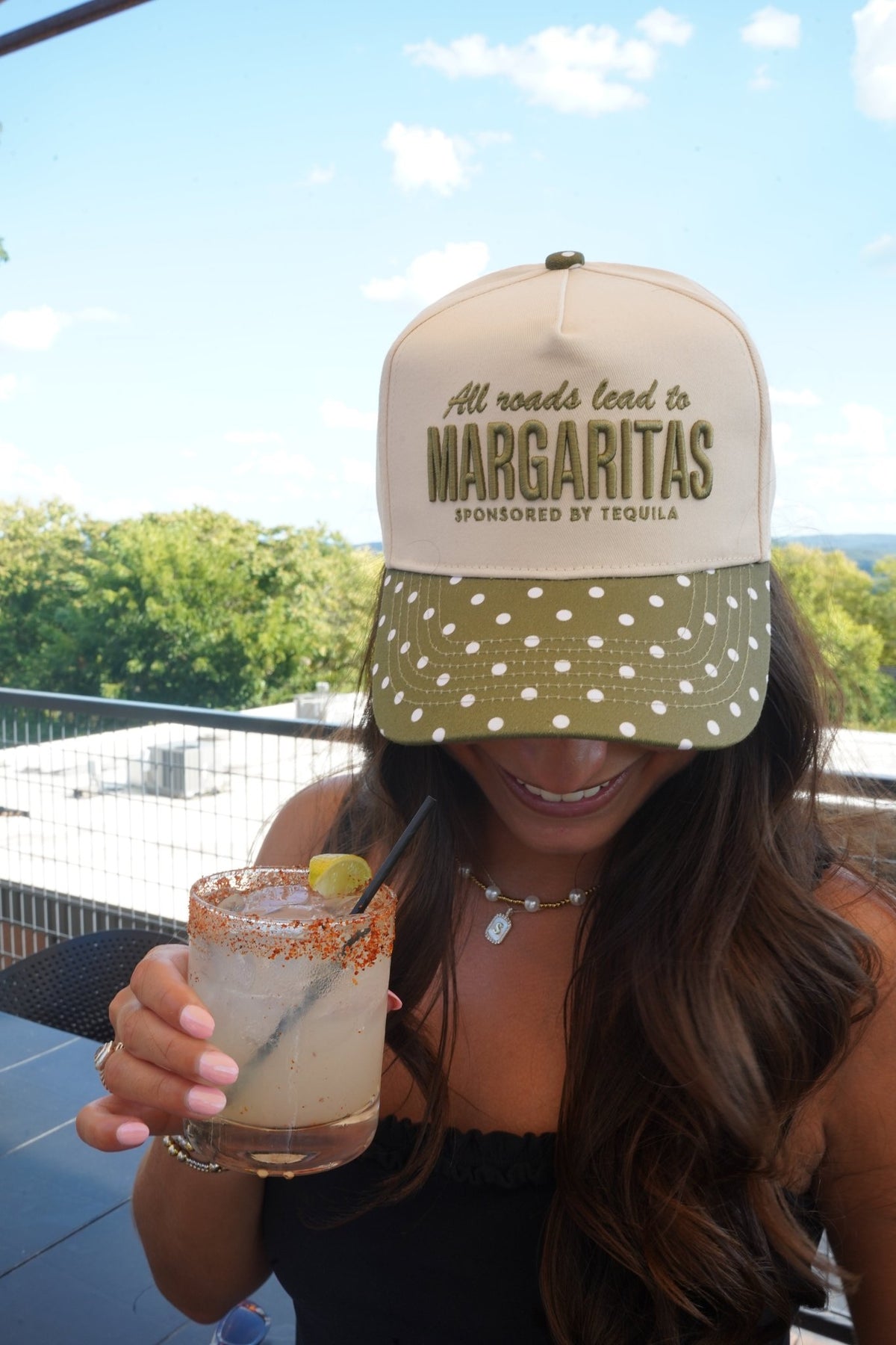 All Roads Lead to Margaritas - Green Polka Dot Trucker Hat - Shop LINNY CO